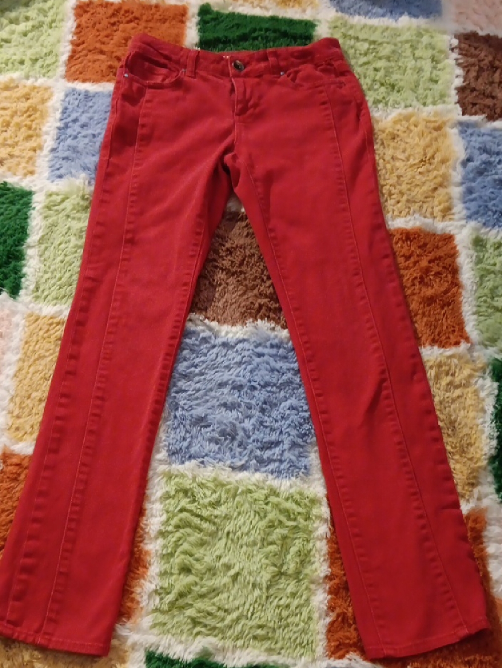 DKNY Bright Red Skinny Jeans